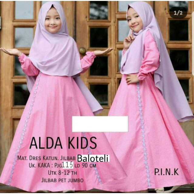 Jual Baju  Gamis Anak  Perempuan Muslim Syar i Lebaran Umur  