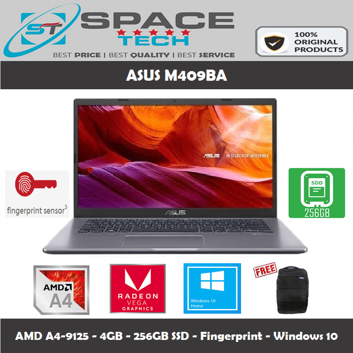 Jual Laptop Asus M409BA - AMD A4-9125 - 4GB - 256GB SSD 