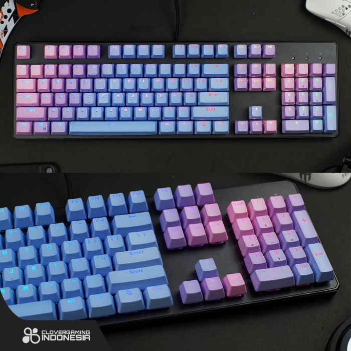 Jual Keycaps CLV Rainbow Gradient - PBT Double Shot 104