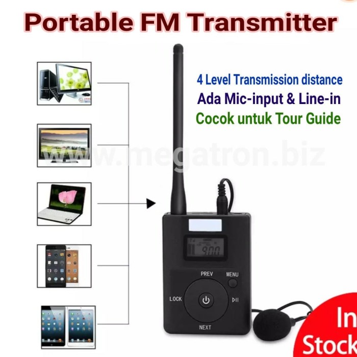 Jual Portable FM Transmitter with Mic + Linein (Audio Tour Guide