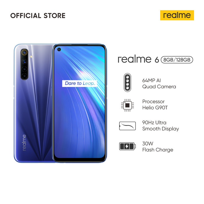 Promo realme 6 8/128GB 64MP QuadCamera, HelioG90T, 90Hz