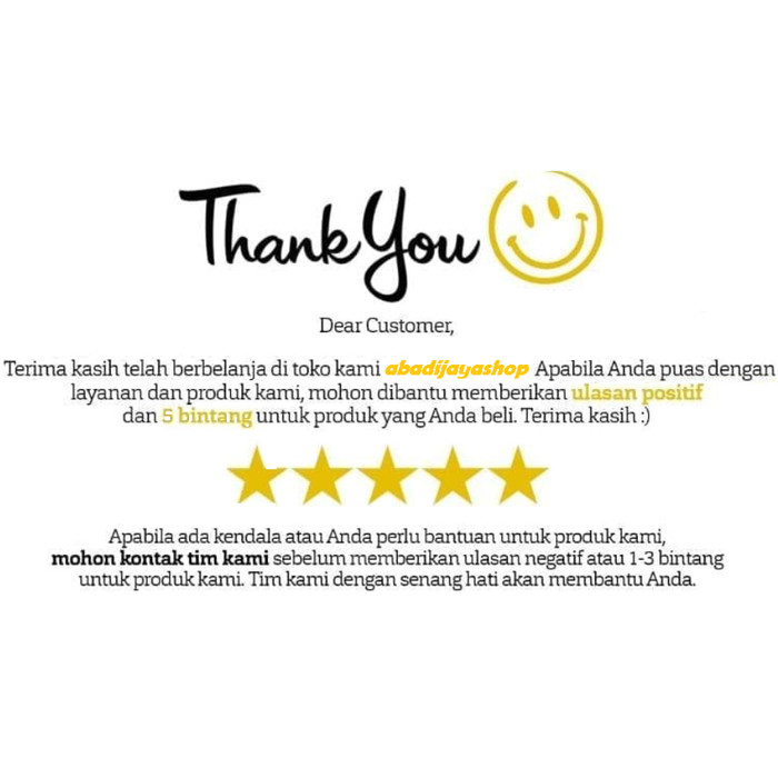 Jual Terima Kasih Kab Bekasi Abadijayashop Tokopedia