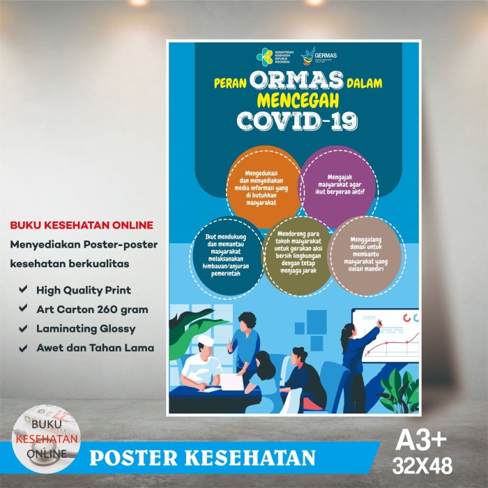 Jual Poster  Kesehatan PERAN ORMAS DALAM MENCEGAH COVID  19 GLOSSY Kota Bogor Buku Kesehatan 