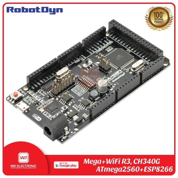 Jual ROBOTDYN MEGA 2560 WIFI R3 32MB FLASH CH340G MicroUSB