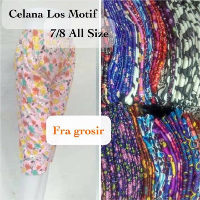 Jual Celana  Santai Wanita  7 8 All Size Jumbo  Motif 