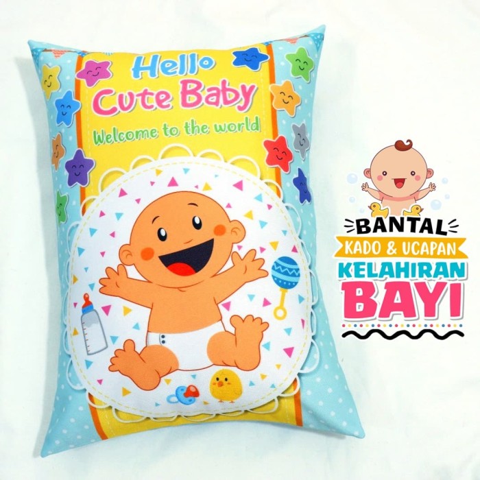 Jual Bantal Kado Hadiah Kelahiran Bayi 30x40cm Ready 