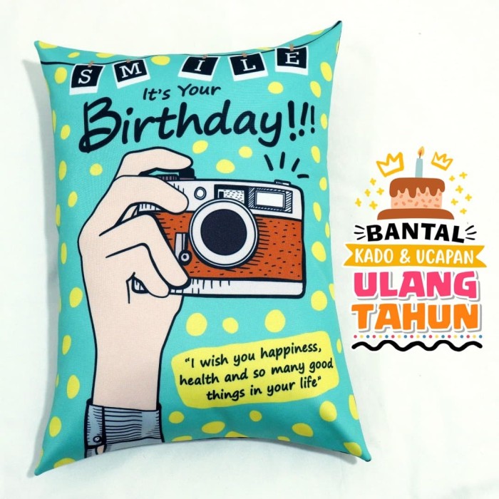 Jual Bantal Kado Hadiah Ulang Tahun Tema Photo 30x40cm 