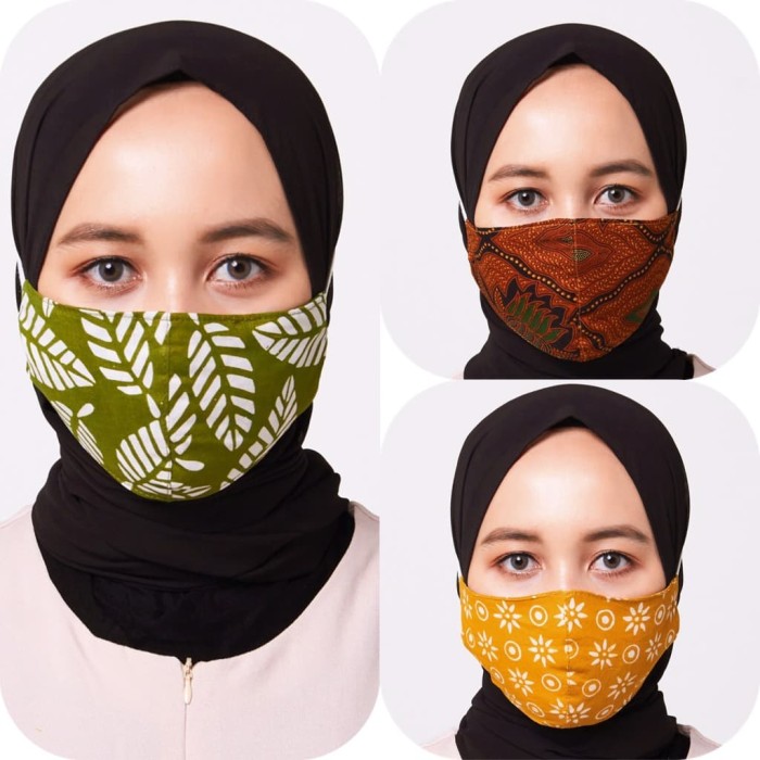 Jual MASKER MOTIF BATIK KATUN PRIMA HEADLOOP 3 PLY - HIJAU ...