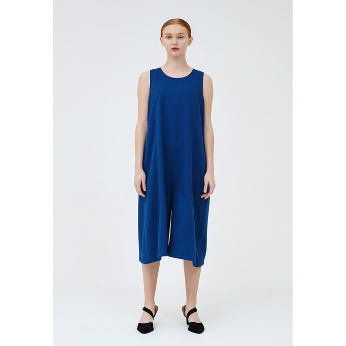 and blue jumpsuit