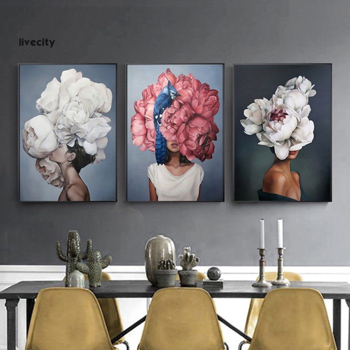 Jual Livecity Flower Lady Canvas Wall Art Painting Picture No Frame Jakarta Barat Dhewa Store 1 Tokopedia