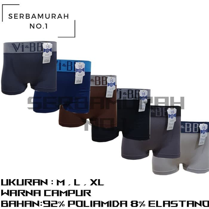 Jual Celana  Dalam  Boxer Pria Vi BB Seamless Rajut  M 