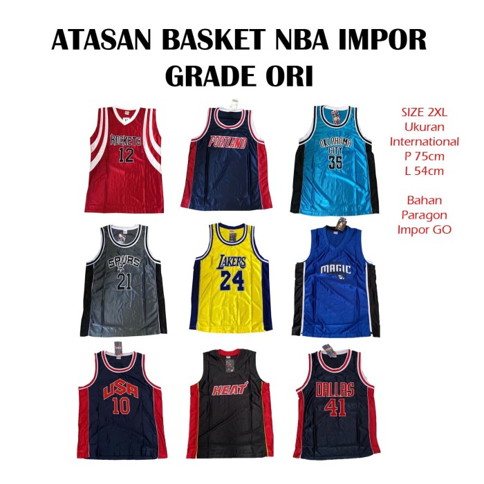 Jual ATASAN JERSEY BASKET NBA GRADE ORI - HEAT HITAM