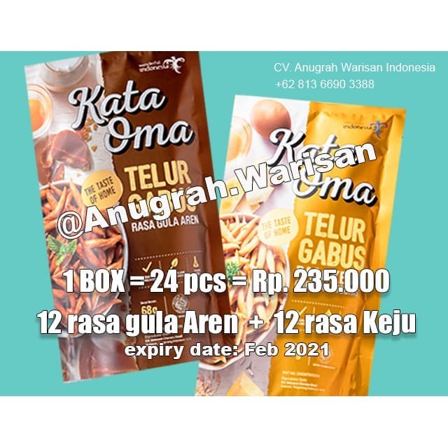 Jual 1 box Telur Gabus Kata Oma Campur 12 Keju + 12 Aren - Kota