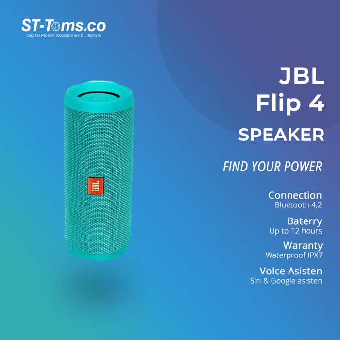 Promo JBL Bluetooth Speaker Flip 4 - Black - Teal