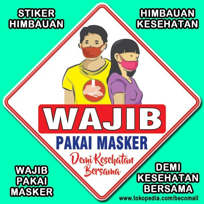 Jual HIMBAUAN KESEHATAN - WAJIB PAKAI MASKER - STIKER VINYL - Kota Tangerang - BeCom | Tokopedia