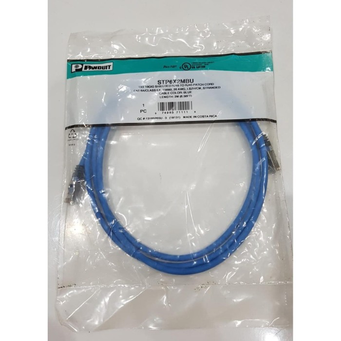Jual Panduit patch cord cat6A STP LSZH 10GB 2m patchcord cat.6A