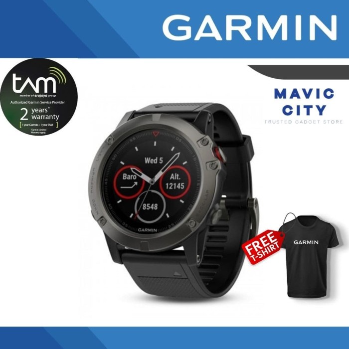 Jual GARMIN FENIX 5X SAPPHIRE BLACK - GARANSI TAM 2 TAHUN