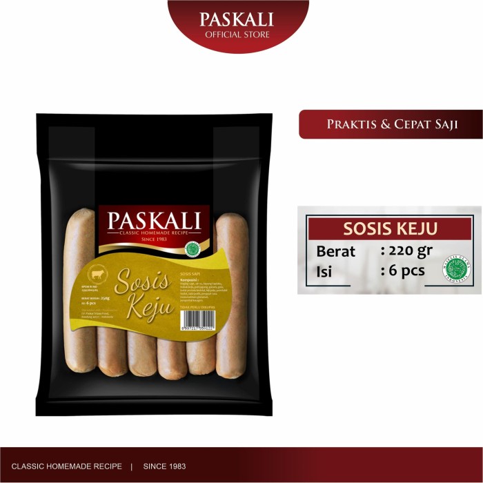 Jual Sosis Keju 220 gr (6 pcs) - Paskali Bandung - Kota ...