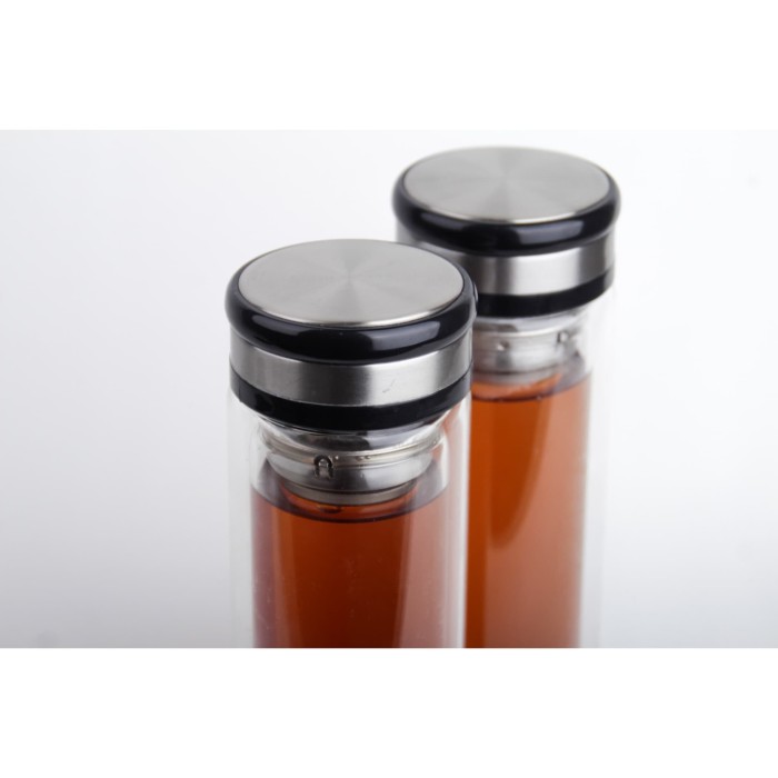 double wall glass tea tumbler