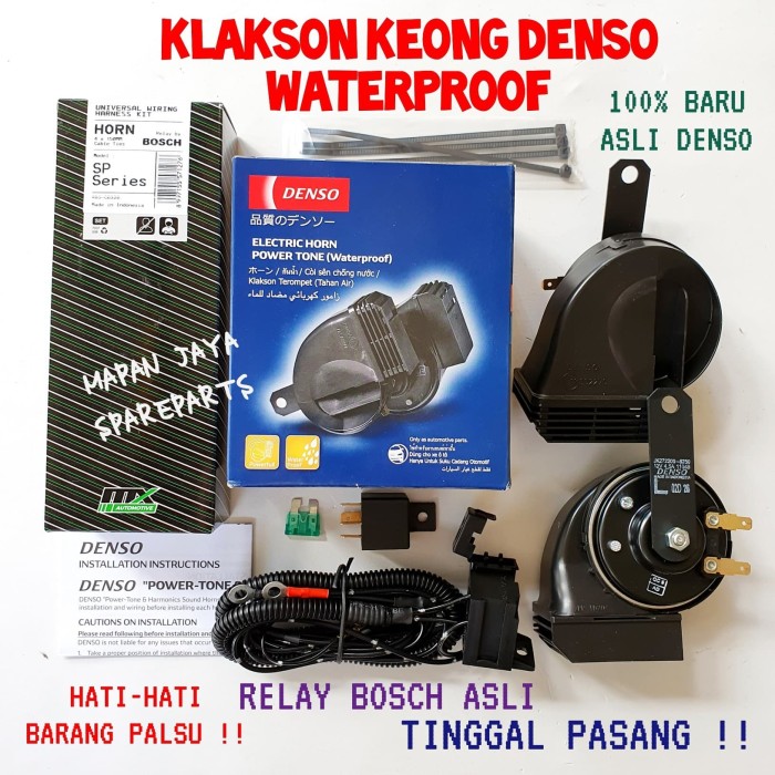 Jual Klakson Keong Denso Waterproof ORIGINAL plus Relay