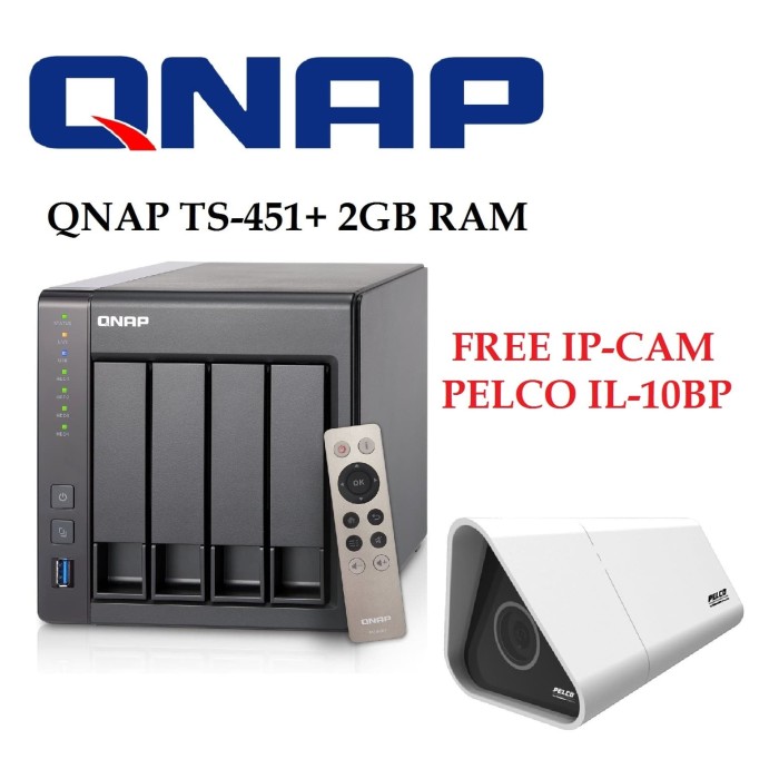 Jual QNAP TS-451+2G 4-Bay 2GB RAM NAS Server External Storage TS 451