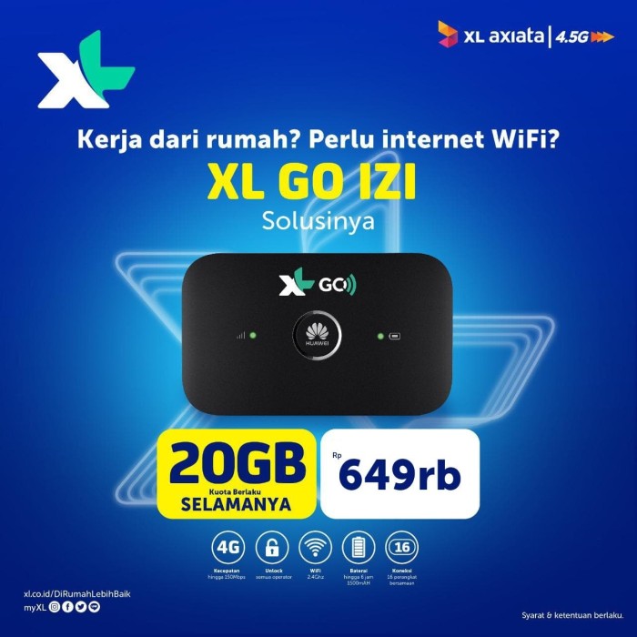 Jual Mifi Wireless Router XL Go Modem Wifi 4G Unlock All ...