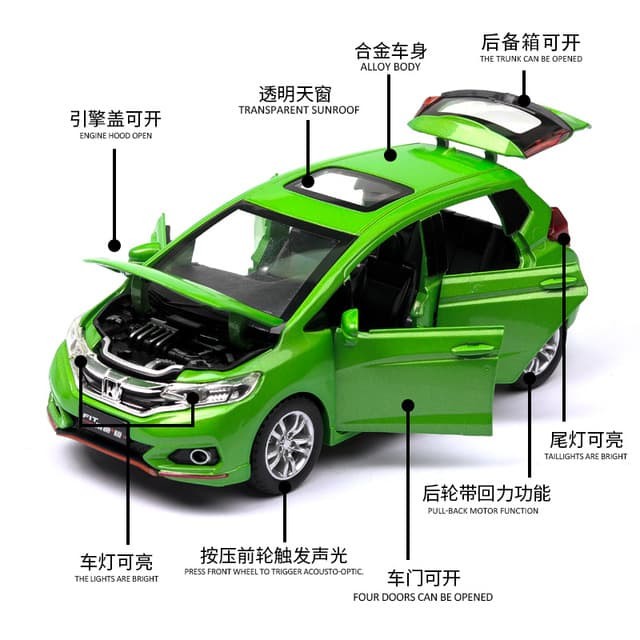 Foto Produk miniatur Diecast 1/32 1:32 mobil Honda jazz fit mainan anak dari jirolu_toys