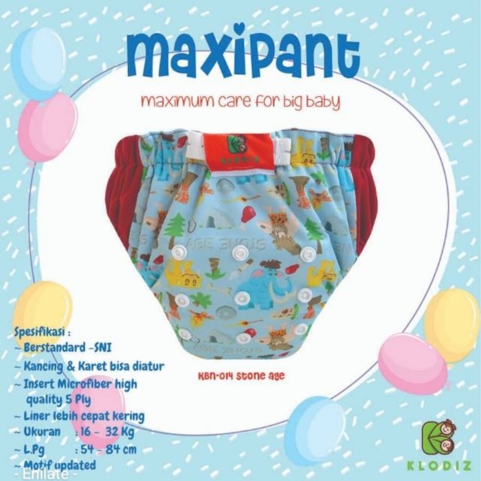 Foto Produk Maxipant (Izzypant Jumbo) Klodiz Clodi Jumbo AIO Model Celana (Popok dari Enilate
