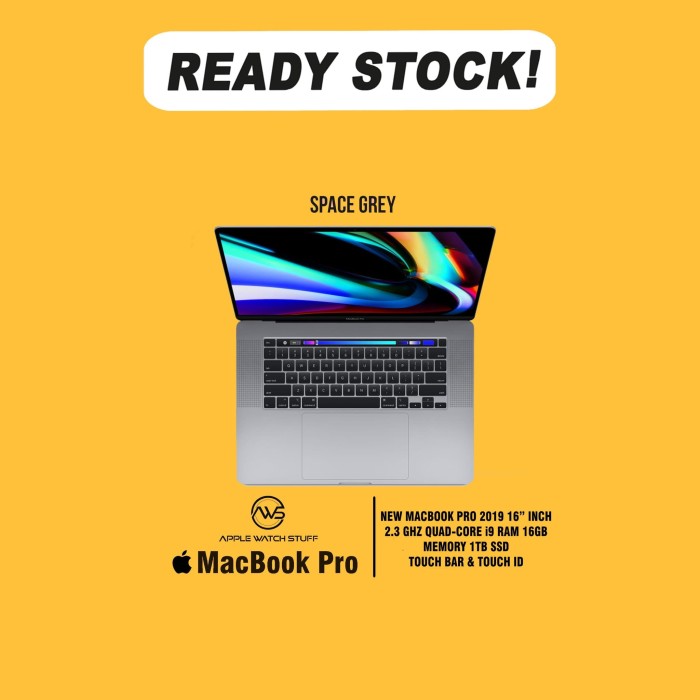 Jual Apple MacBook Pro 2019 16" 1TB 2.3GHz MVVK2 Space Gray Touch Bar