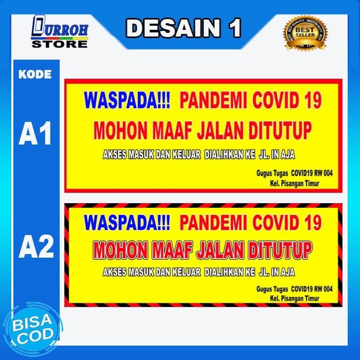 Jual Spanduk Banner Himbauan Notice Corona Virus Covid 19 Ke Warga 100x50 Jakarta Timur Durroh Store Tokopedia