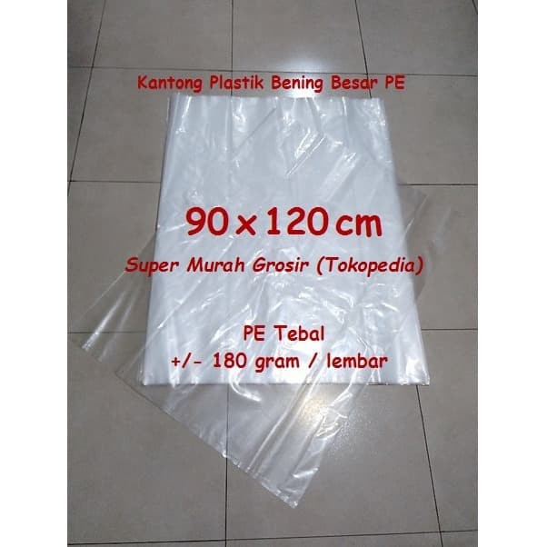 Jual Kantong Plastik  Bening Besar 90x120  cm PE Tebal 