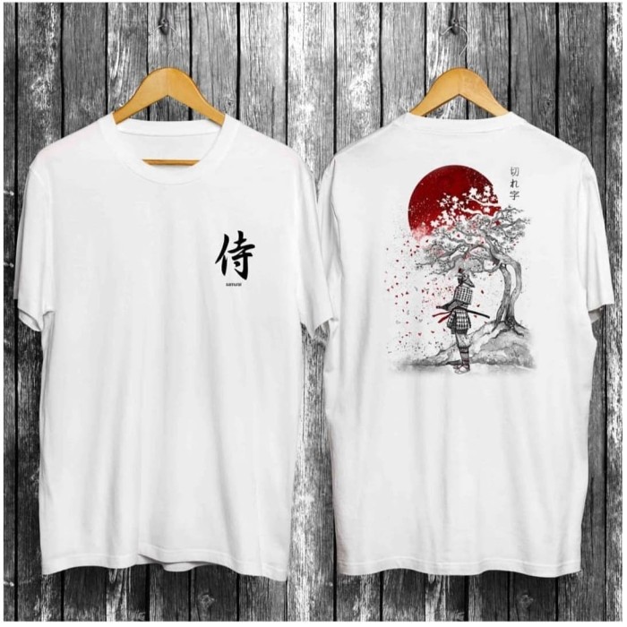 Jual Kaos Putih Motif Samurai 1 Baju  Distro  Pria Keren 