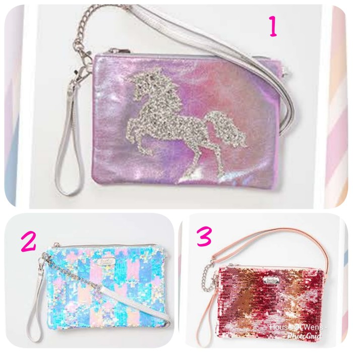 justice sequin purse