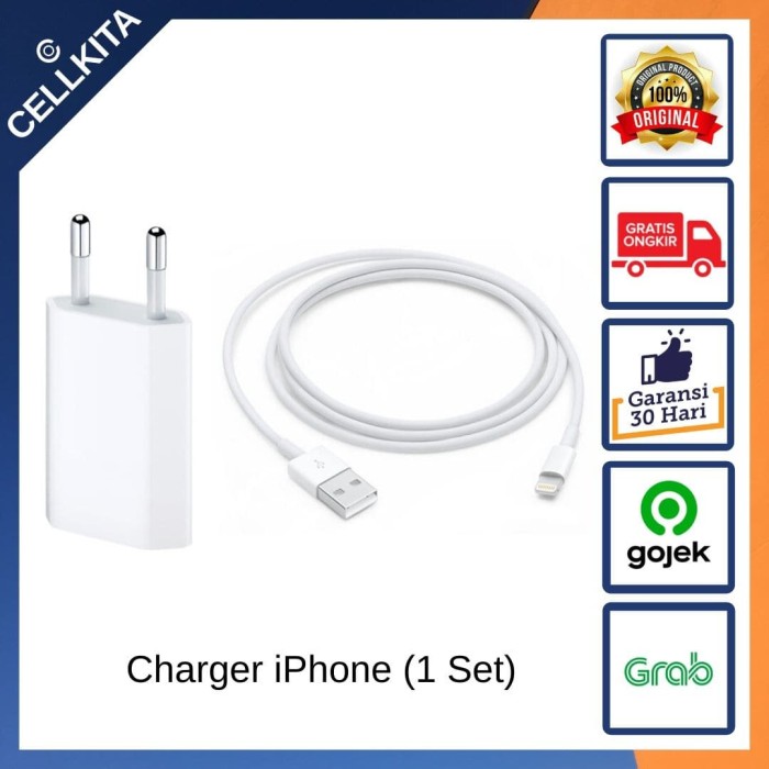 Jual Charger iPhone Original 5S 6 6S 7 Plus 8 X XR XS Max iPad iPod