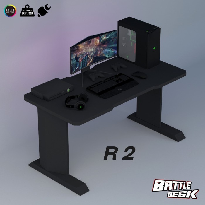 Jual Meja  Komputer Gaming  PC Desk RGB murah 160x80 