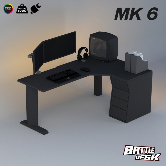 Jual Meja  Komputer Gaming  PC  Desk RGB Murah 180x60 