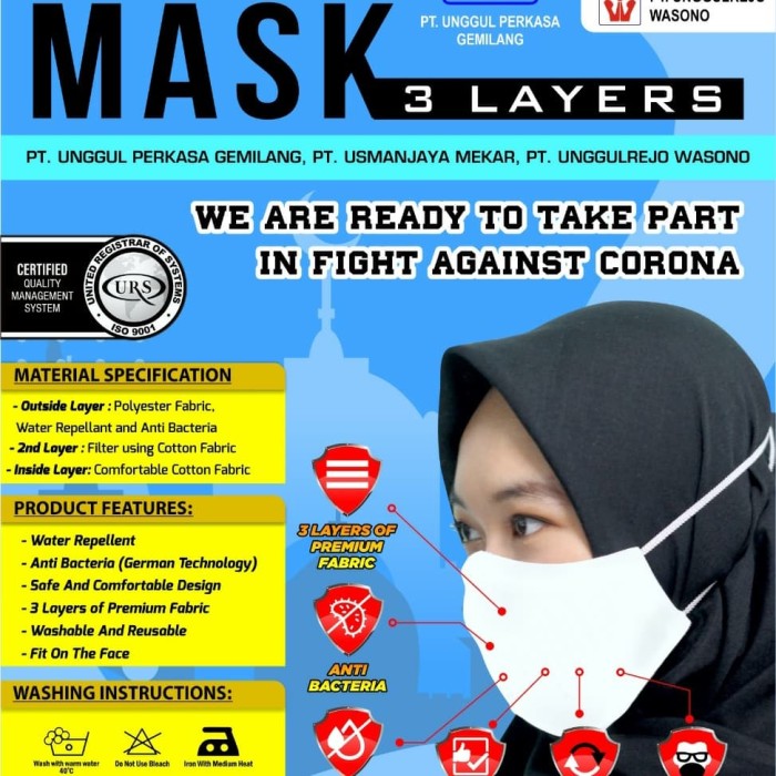 Jual Masker Non Medis 3 Ply Hijab Non Sritex - Kota ...
