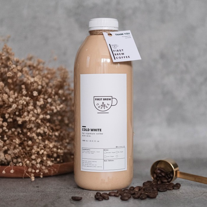 Jual Kopi Susu 1 Liter / Cold White First Brew Coffee Normal Sugar