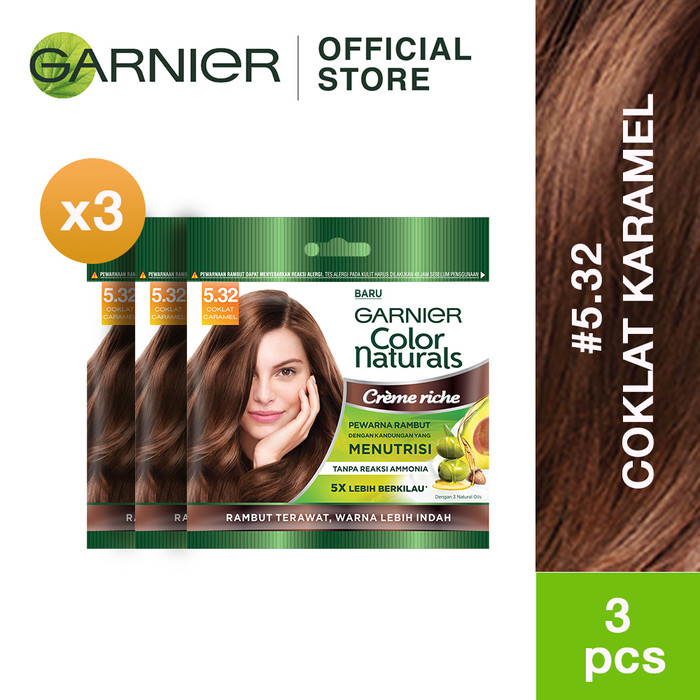 Promo Garnier Color Natural Hair Sachet Pack of 3 Coklat Karamel Promo Garnier Color Natural Hair Sachet Pack of 3 Coklat Karamel