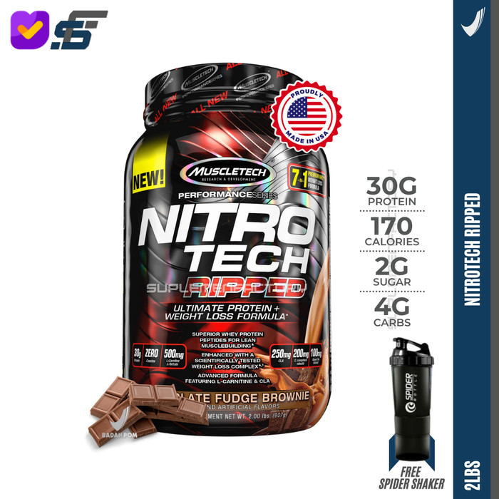  Jual  Muscletech Nitrotech Ripped 2 lbs 2lbs Nitro  tech 