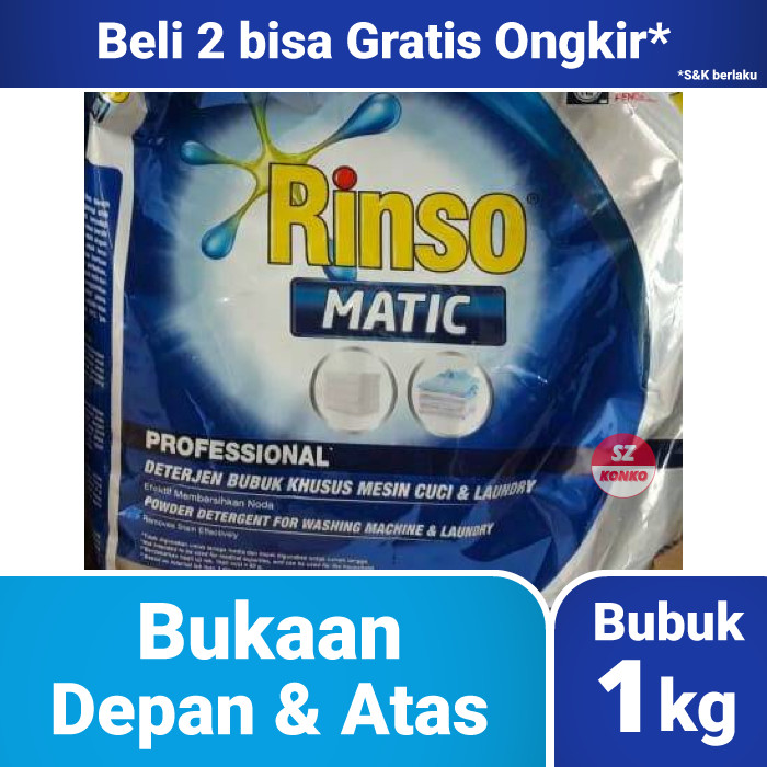 Jual Rinso Matic Bubuk 1kg Front Load + Top Load - Deterjen Mesin Cuci