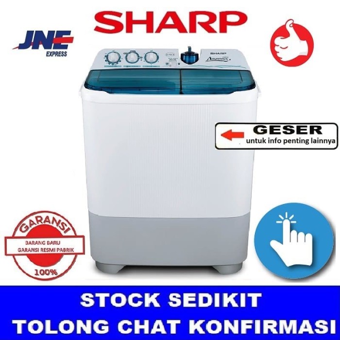 Jual SHARP Mesin Cuci ES-T95CR-BK, low watt, 9kg, murah ...