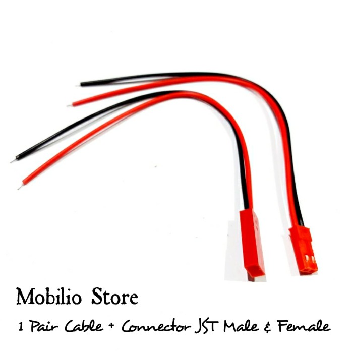 Foto Produk 1 Set Cable & Connector JST Male Female Kabel Konektor - 10 cm dari Mobilio Store