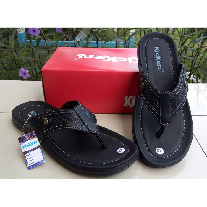 Jual sandal  jepit  kickers kulit pria new edition dengan 