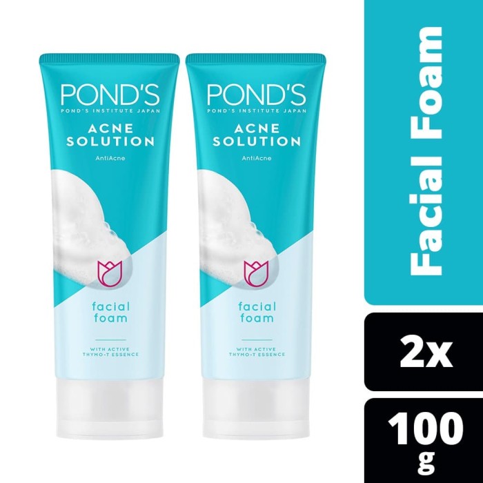 Promo Ponds Acne Solution Facial Foam 100G Twin Pack - Kab