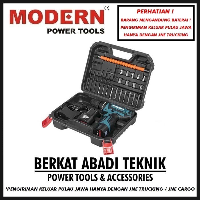 Jual MODERN M15 Bor Cordless Drill Batre Tembok Impact Tanpa Kabel