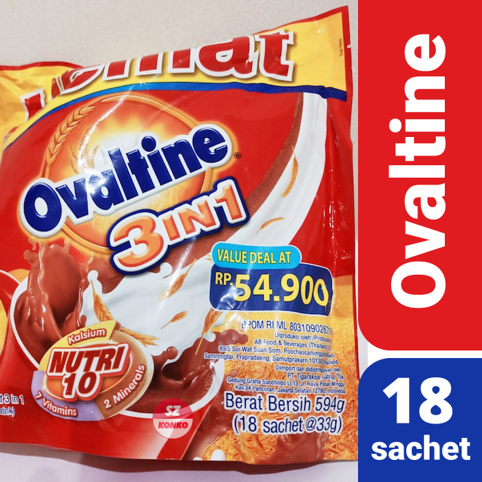 Jual Ovaltine 3 in 1 Hemat 594gr isi 18 sachet - Malt Coklat bukan 