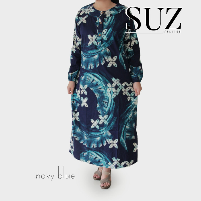 Jual SUZ Gamis Batik Jumbo  katun stretch 02908 Biru 