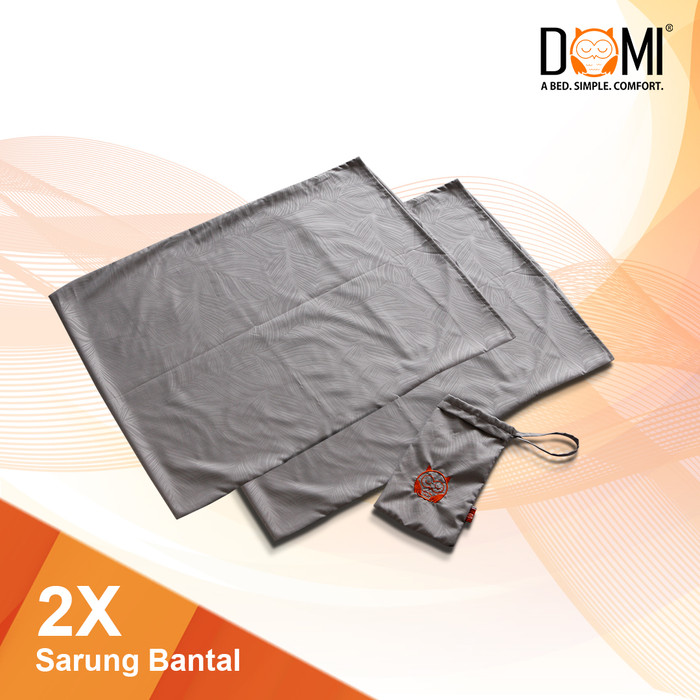 Promo (2 Pcs) Domi Sarung Bantal 50x70 - Pillow Case - Abu-abu - Kab