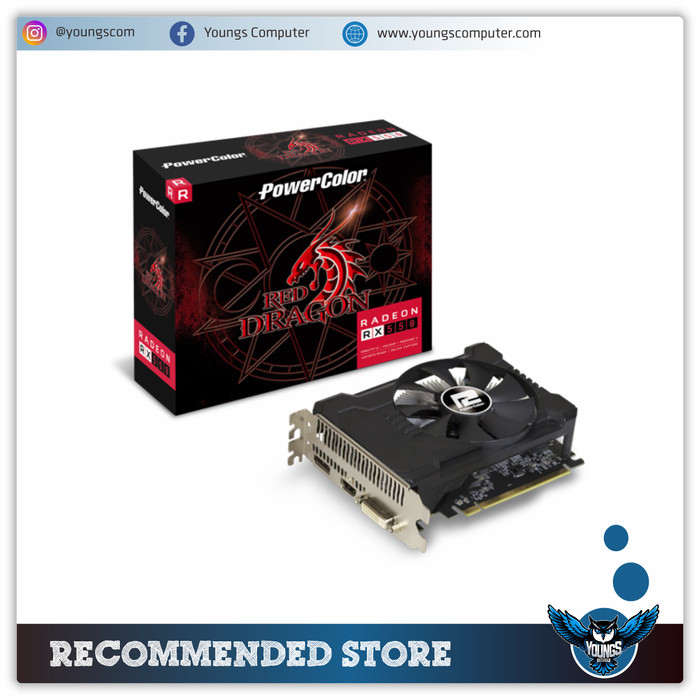 Jual VGA CARD RADEON POWERCOLOR RX 550 RED DRAGON 2GB DDR5 